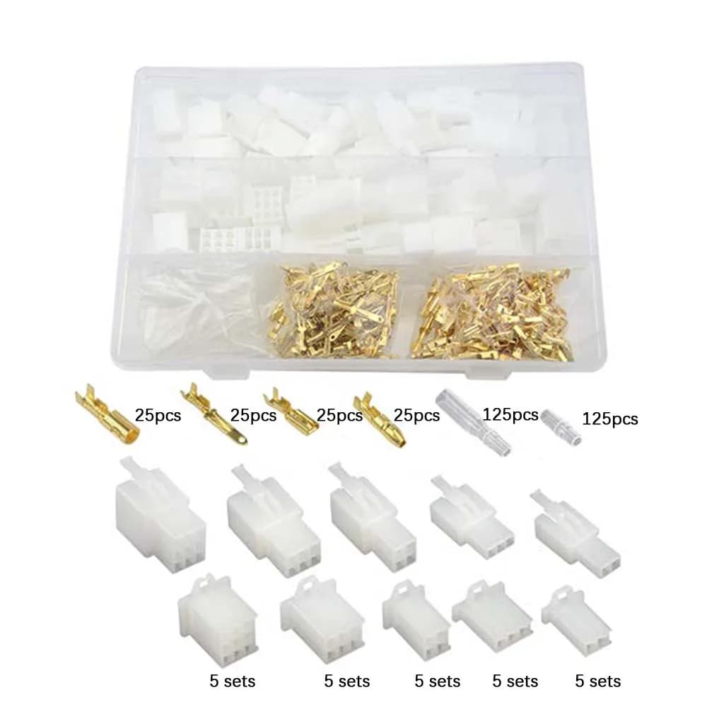 400 PCS 2.8mm 2 3 4 6 9 Pin Electrical Wire Connectors Pin Header Crimp Wire Terminals and 25 Kits 4mm Terminal Wire Connector