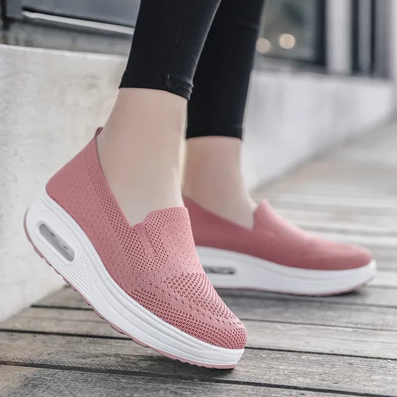 Spring Autumn Women's Swing Shoes Mesh Woman Loafers Flat Platforms Female Shoe Wedges Ladies Shoes Height Increasing Sneakers