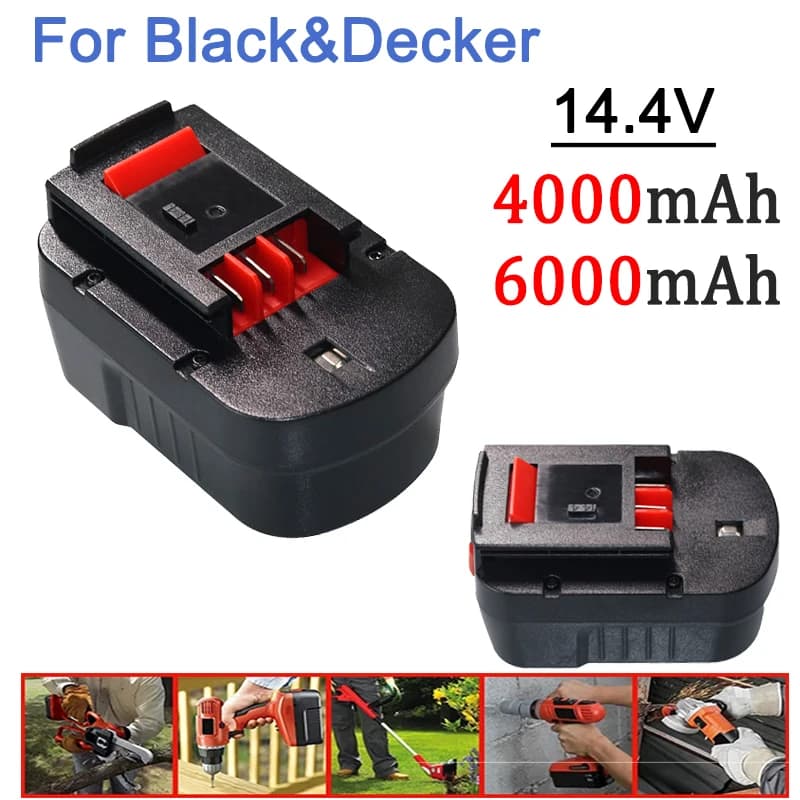 14.4V 4000/6000mah Rechargeable Tool Battery For Black&Decker A12 A12EX FSB12 FS120B A1712 HP HP12 Ni-MH Replacement Drill Batte