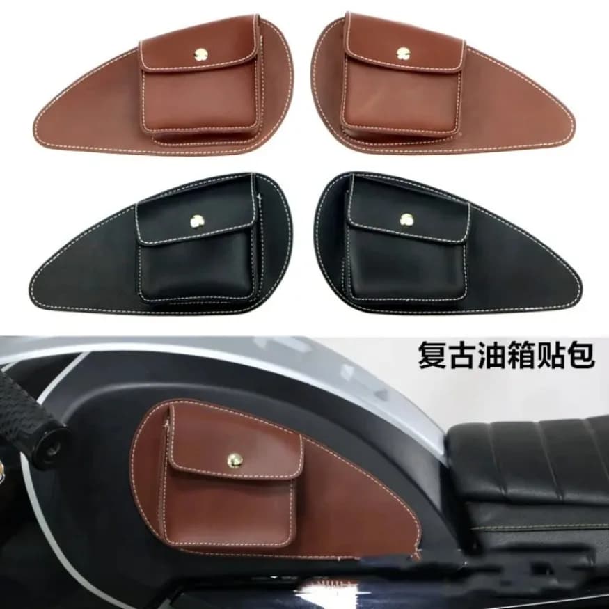 Ancient Motorcycle Locomotive Modified Leather Fuel Tank Paste Leather Oil Pot Side Welt Bag Paste Storage Bag Non-slip Paste