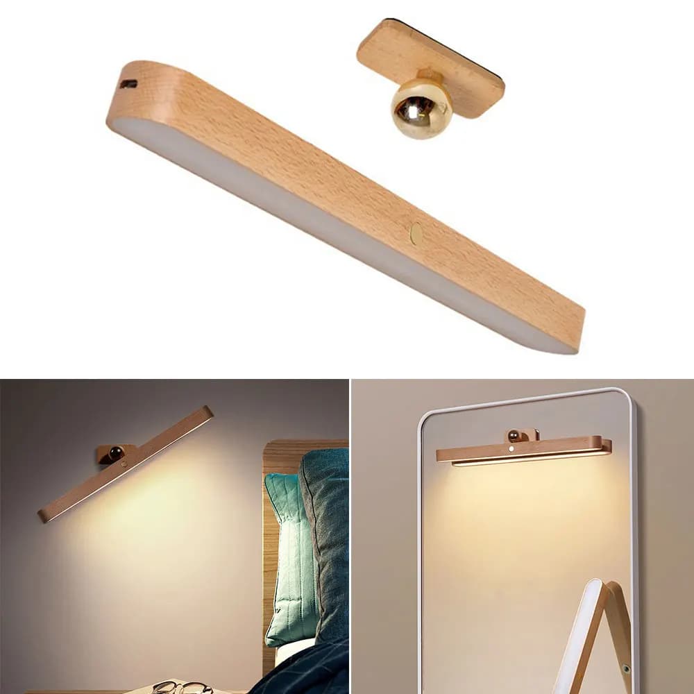 Wireless Mirror Front Fill Light Rechargeable LED Night Light Magnetic Wall Lamp 360° Rotating Bedside Light Emergency Lamp