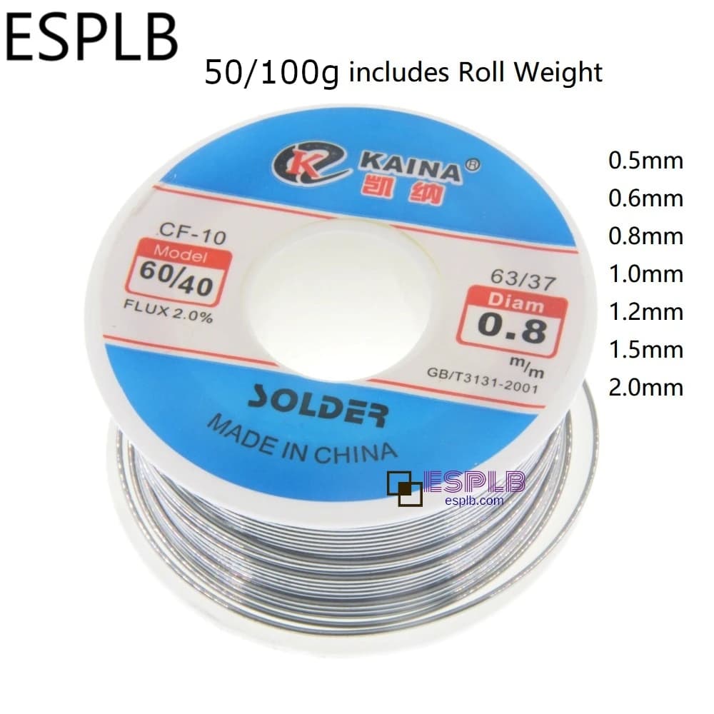 ESPLB 50/100g CF-10 Solder Wire Tin 0.5/0.6/0.8/1.0/1.2/1.5/2.0mm Roll Clean Rosin Welding Core Soldering Wire Flux Reel Tube
