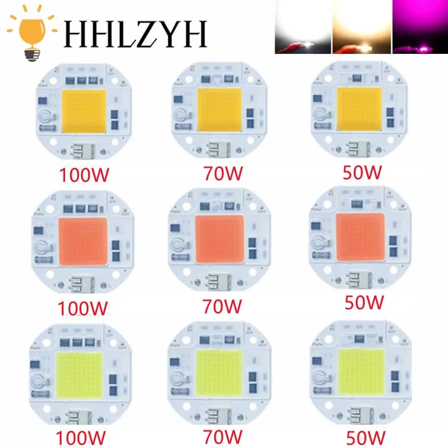 High Power COB LED Chip 50W 70W 100W 220V 110V LED COB Chip Welding Free Diode for Spotlight Floodlight Smart IC No Need Driver