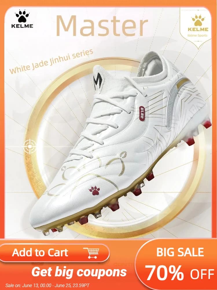 Kelme Football Shoes Men's Mg Soccer Shoes Professional Competition Artificial Grass Training Adult Sports Shoes