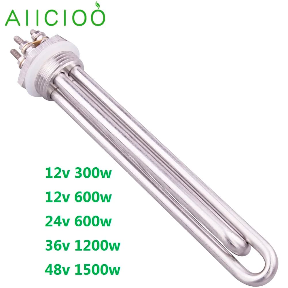 Tubular Heater 12v 24v 36v 48v  1"BSP Thread Heating Element DN25 DC 300w 600w 1200w 1500w Solar Electric Heating Element