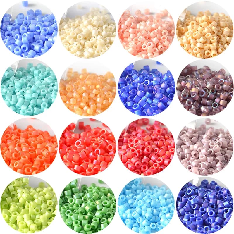 10g/Pipe 1.6mm Miyuki Beads Frosted Rainbow Japanese Delica Glass Bead For French Embroidery DIY Jewelry Making Accessories