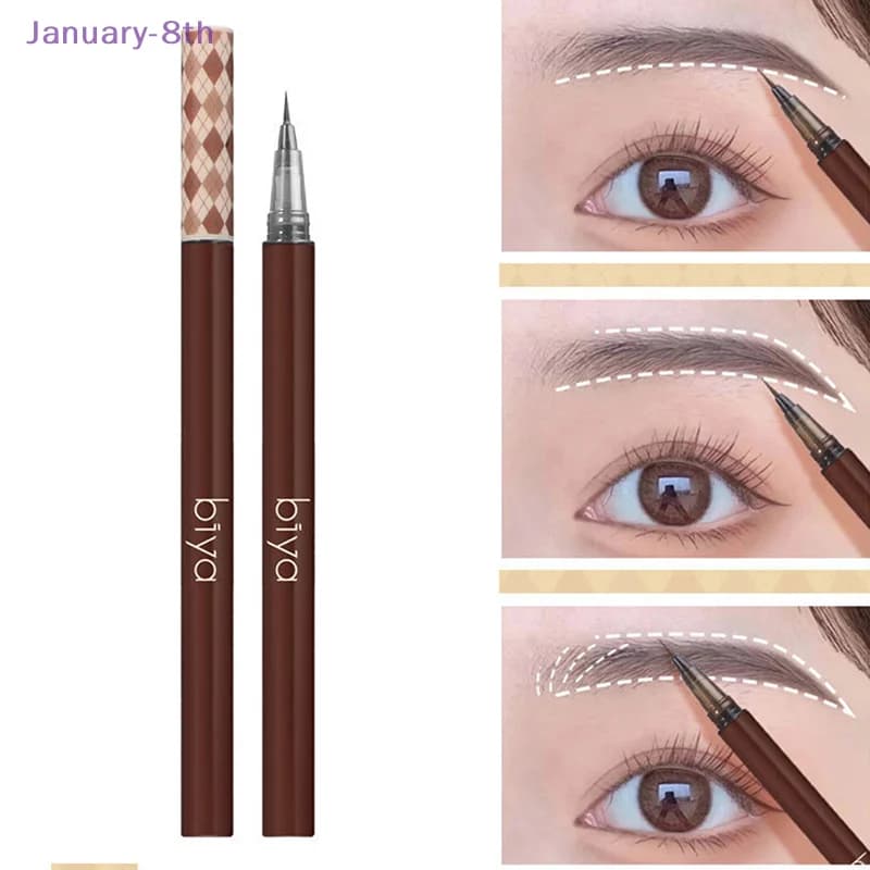 1PC Ultra-fine Eyebrow Pencil Outline Shadow Lying Silkworm Eyeliner Waterproof Non-smudge Lasting Colorfast Liquid Eyebrow