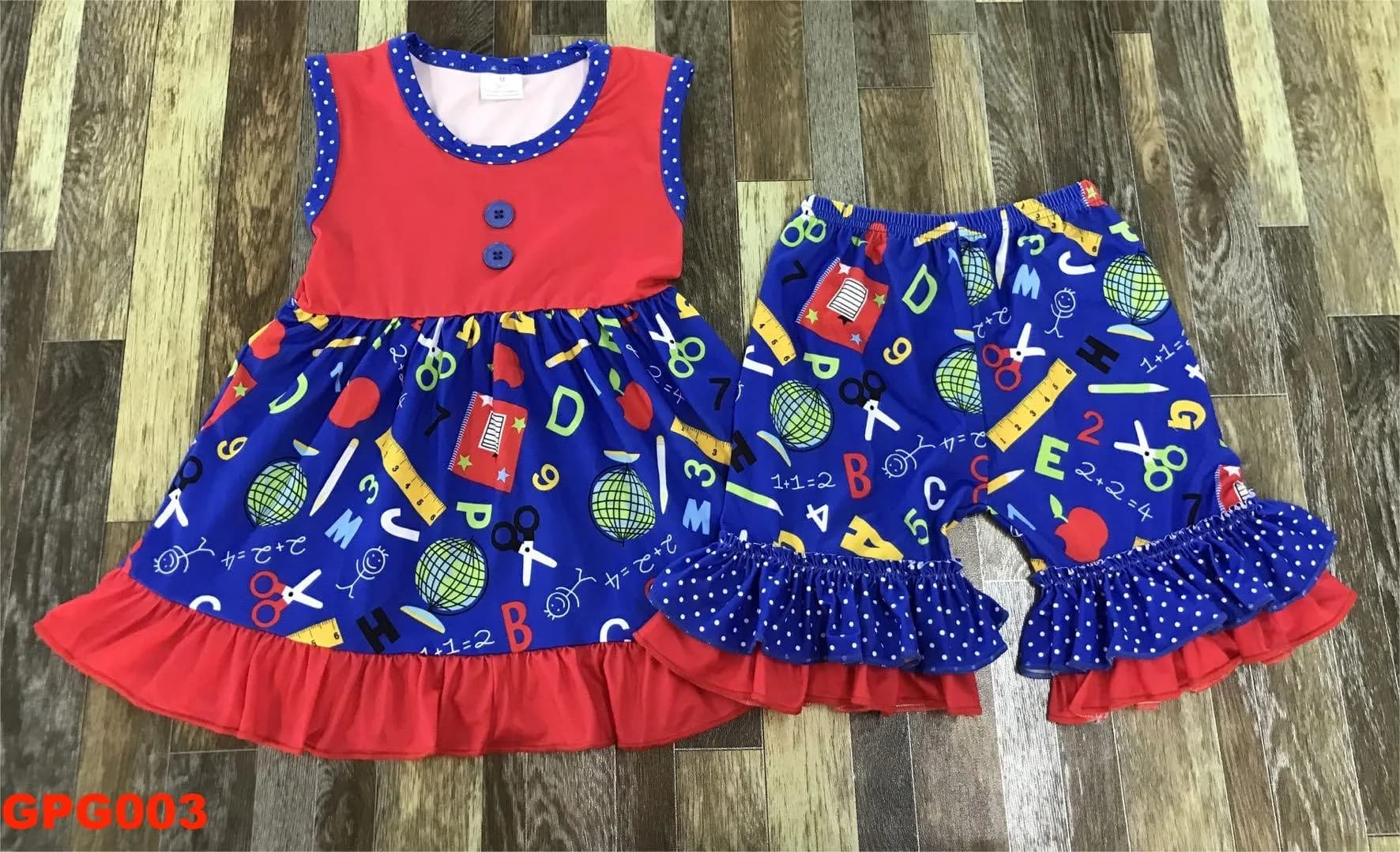 Girl clothes dress  Children dress plus shorts suit summer hot sale cotton pattern exquisite and cute
