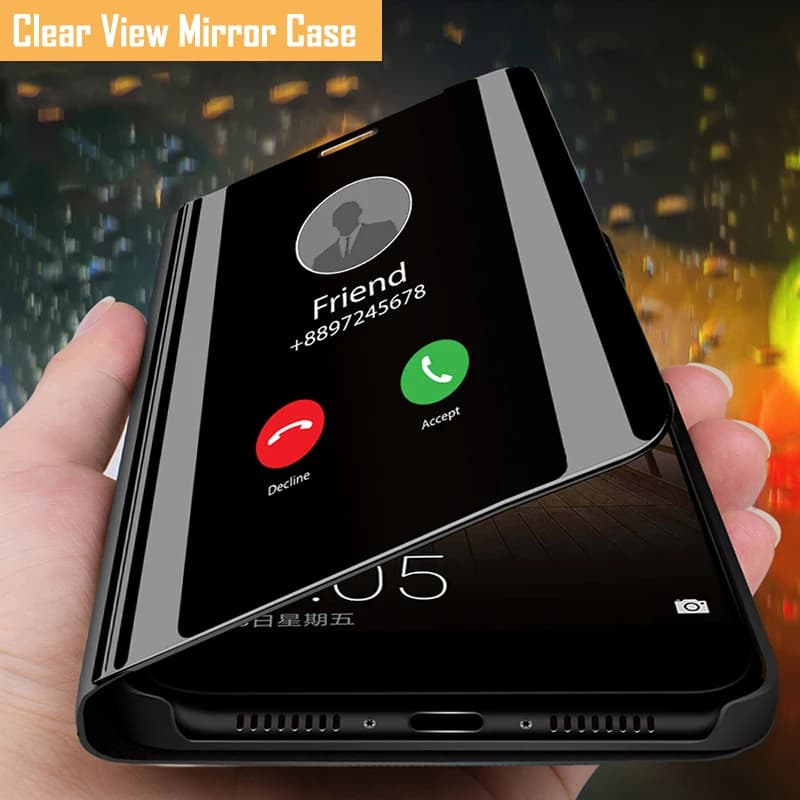 For Xiaomi Poco X4 GT Pro M4 5G Flip Case Smart Mirror Shockproof Cover Stand Holder Case For Poco M4 Pro M5 4G Flip Phone Cover