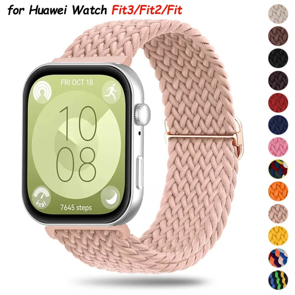 Nylon Braided Strap for Huawei Watch Fit3 Fit2 Fit Solo Loop Band for Huawei Watch Fit 3 2 1 Smartwatch Woven Sport Bracelet