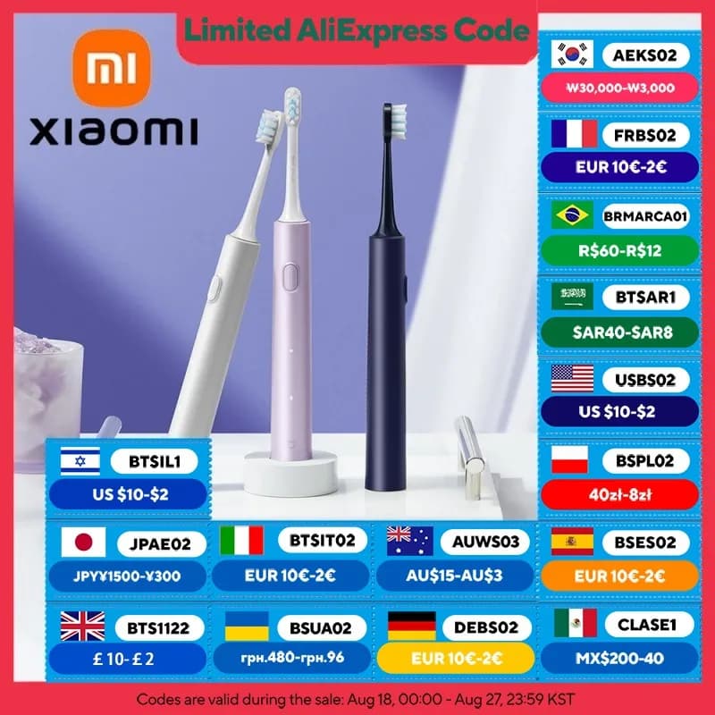 XIAOMI MIJIA Electric Sonic Toothbrush T302 USB Charge Rechargeable For Adult Waterproof Electronic Whitening Teeth Tooth Brush