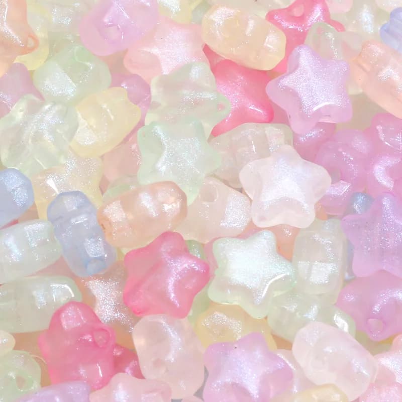 50pcs 10mm Mermaid Color Shiny Star Beads Acrylic Loose Spacer Beads For Jewelry Making Diy Charms Bracelet Necklace Earrings