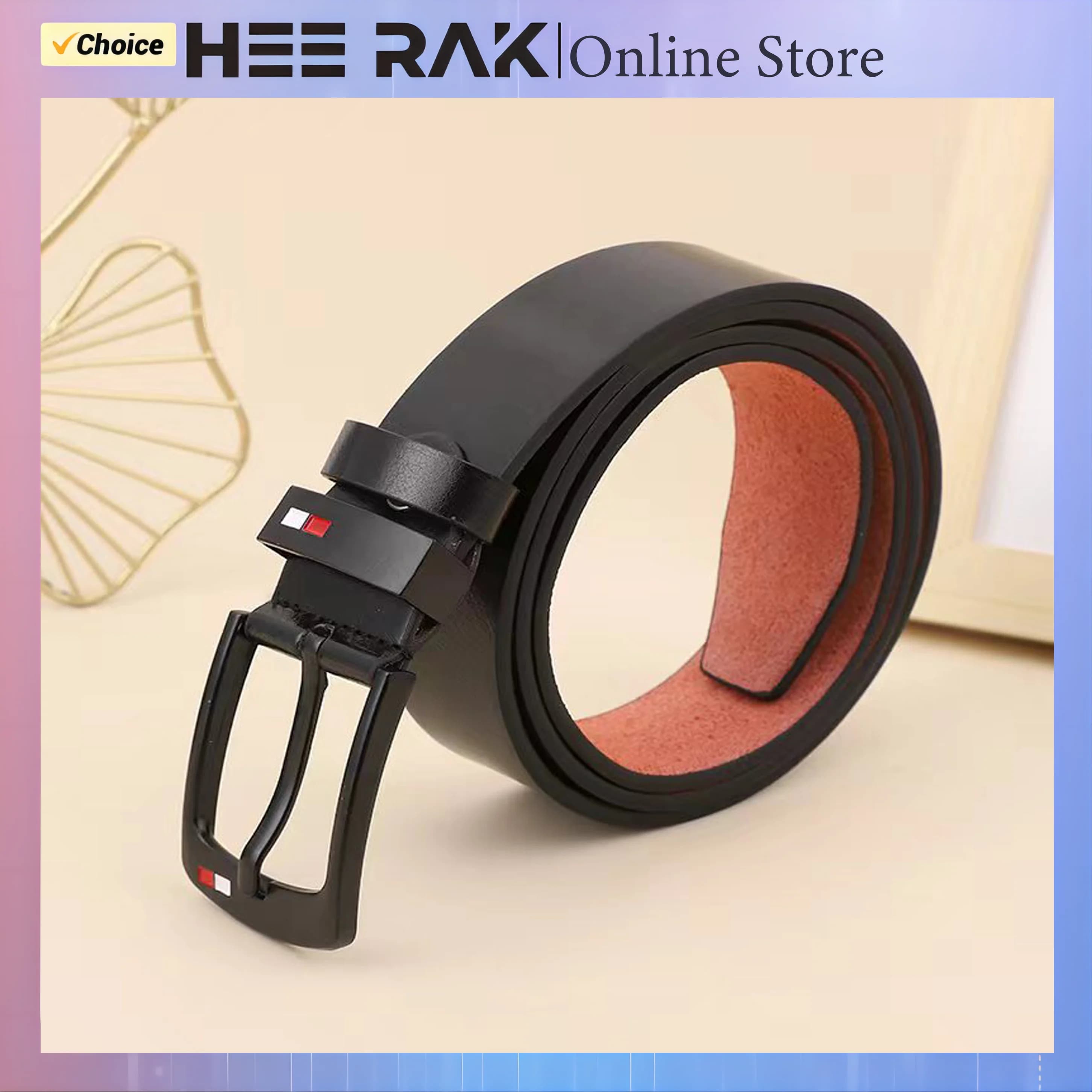 HEERAK Fashion Belt Mens Straps PU Alloy Square Buckle Business Leisure Casual Luxury Belts Black for Men Jeans Pants Waistband