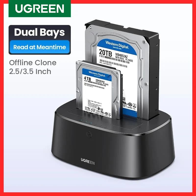 UGREEN HDD Docking Station SATA to USB 3.0 Adapter for 2.5 3.5 SSD Disk Case HDD Box Dock Hard Drive Enclosure Docking Station