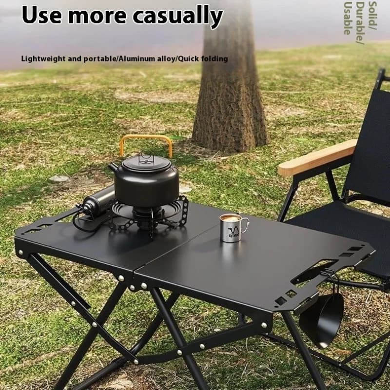 Carbon Steel Outdoor Folding Table Camping LightweightIGTTactical Table and Chair Portable Tea Table Outdoor Folding Table