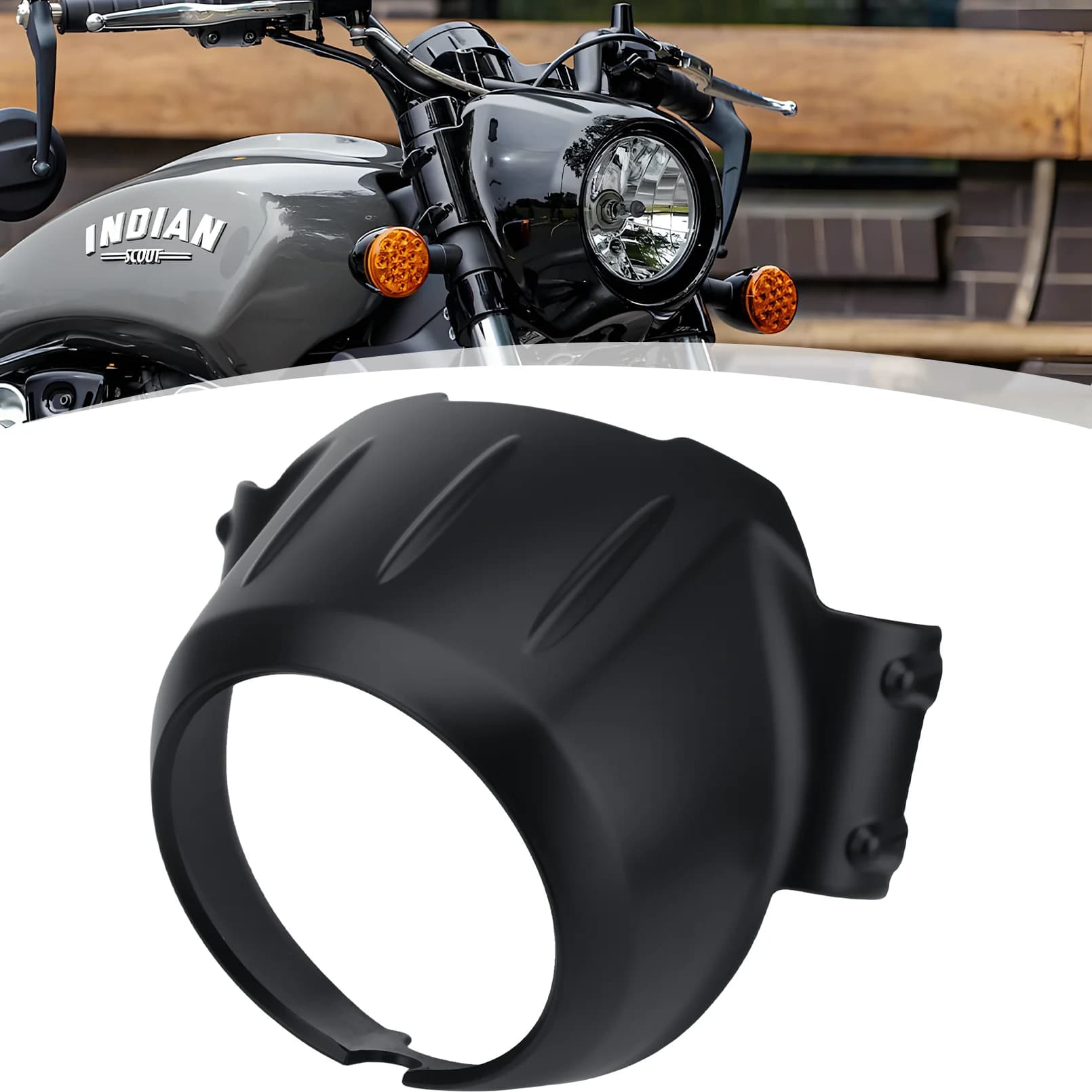 Carbon/Black Headlight Bezel Fairing Front Head Lights Housing Trim Cover For Indian Scout Sixty Bobber Twenty Rogue 2015-2023