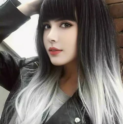 24 Inch Gray Gradient Long Wig - Elegant Synthetic Womens Wig with Rose Net Cap for Party Wear - Suitable for All