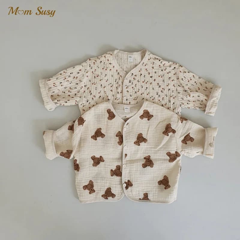 Newborn Baby Boy Girl Cotton Linen Cardigan Infant Toddler Coat Child Breathable Jacket Summer Spring Autumn Baby Clothes 0-3Y