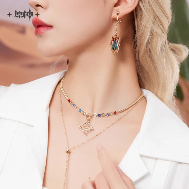 Game Genshin Impact Earring Official Kaveh Necklace Ear clip Pendant Sweater Chain Cosplay Accessories Jewelry Birthday Gifts