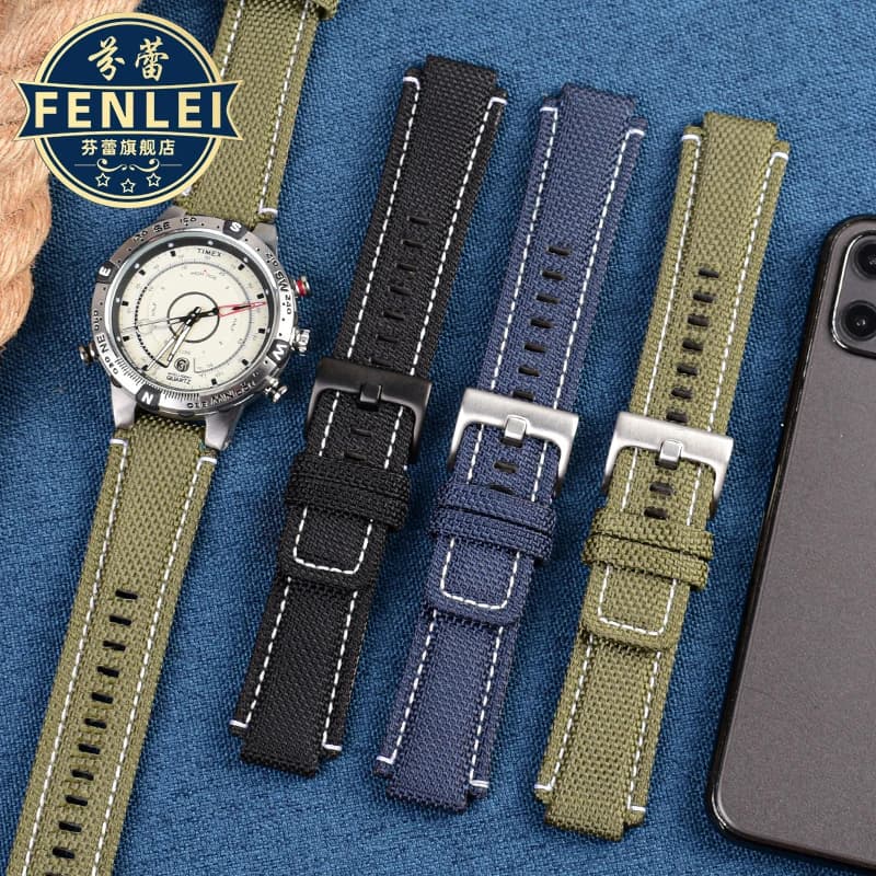 For TIMEX Watch band TW2T76500 T2N721 T2N720 Sports High Quality Nylon Canvas Watch Strap Men's Tide Compass 24×16MM Bracelet