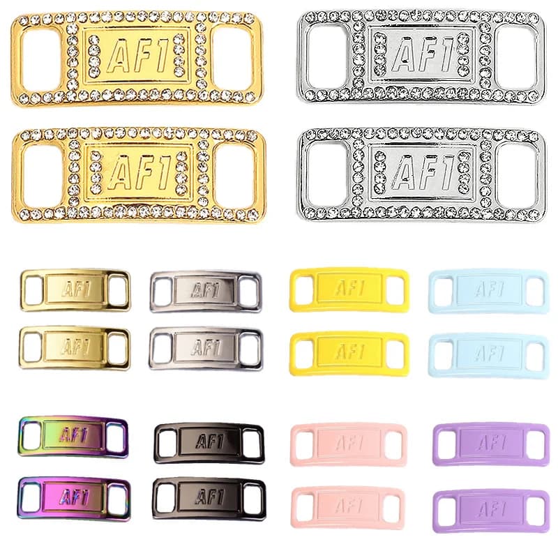 1Pair AF1 Diamond Shoe Charms Fashion Laces Buckle Quality Metal Shoelaces Decorations Chapa Air Force One Shoes Accessories