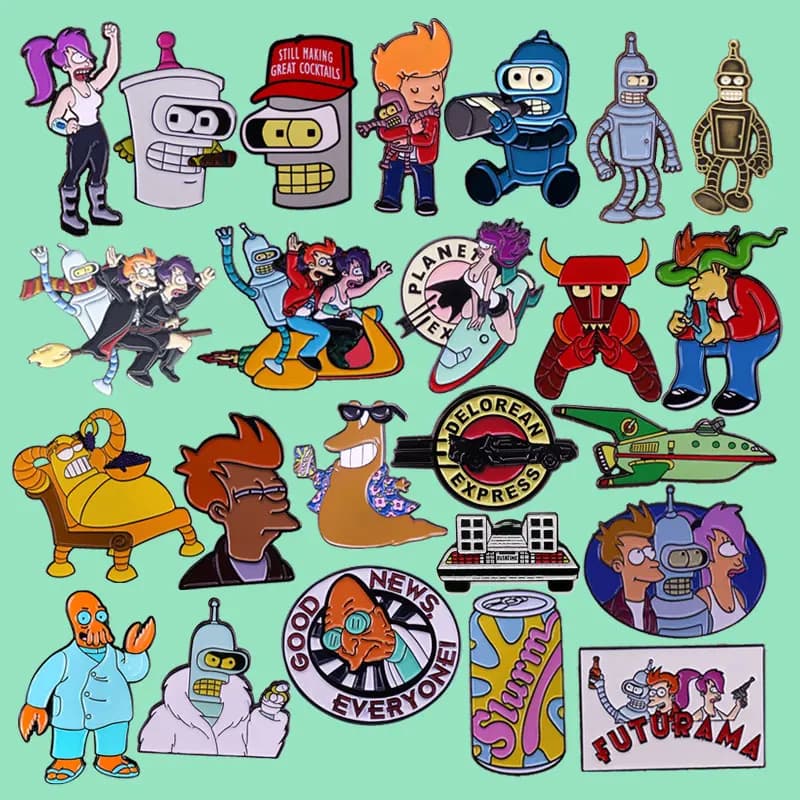 Creative Cartoon Character Metal Brooch Personality Trend Enamel Badge Fashion Coat Hat Backpack Decoration Lapel Pins Gift