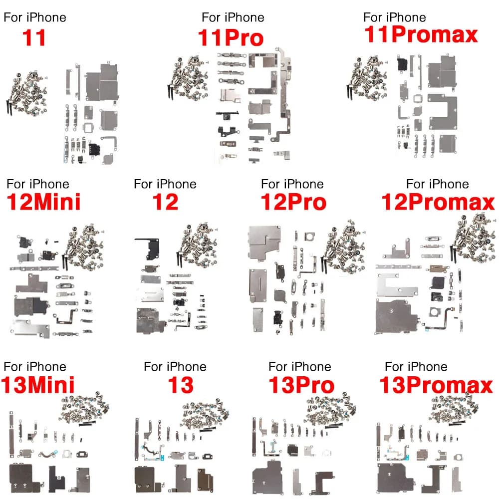 Inner Full Set Spare Parts for iPhone X XR XS 11 12 13 Mini Pro Max Small Metal Holder Bracket Plate + All Screw Replacement
