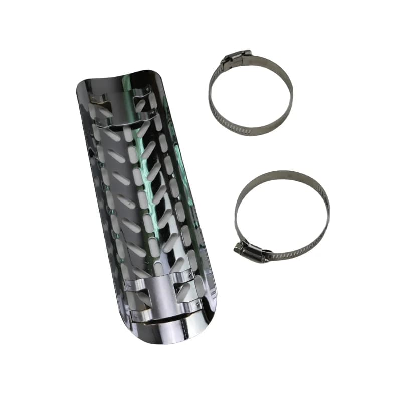 Chrome Flame Exhaust Muffler Pipe Heat Shield Cover Heel Guard Chopper Cruiser