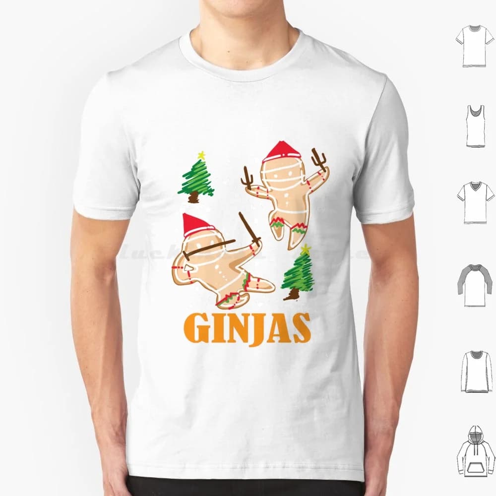 Ginja Gingerbreadman T Shirt Big Size 100% Cotton Ginja Gingerbread Man Gingerbread Bread Ginger Santa Claus Christmas Xmas X