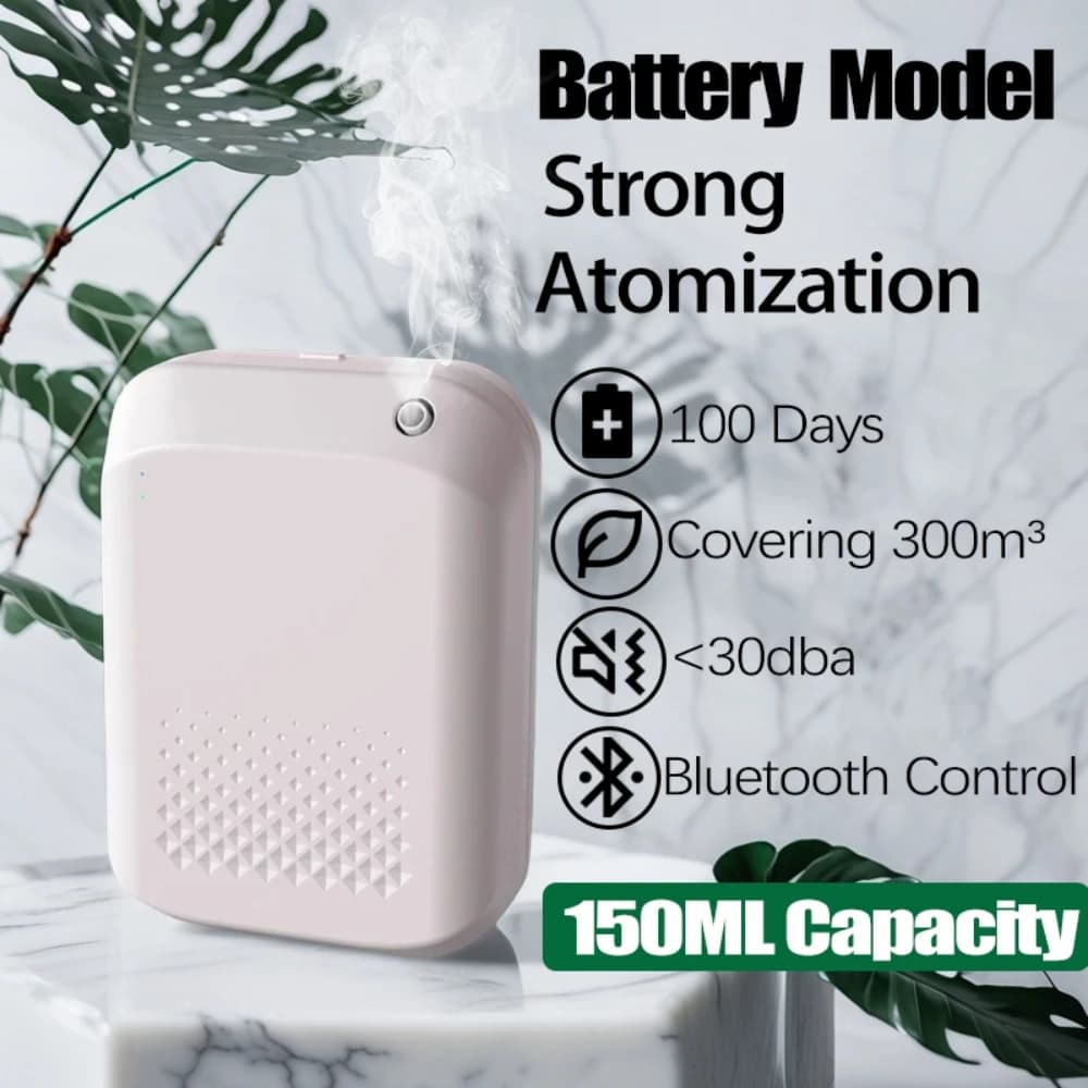 Battery Aroma Diffuser Coverage 300m³ Essential Oil Diffuser Scent Machine Bluetooth Control Air Purifier Use Battery Fragrance