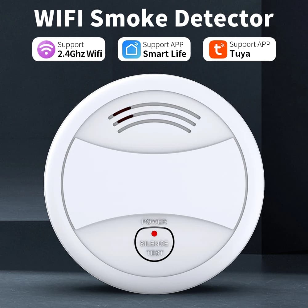 Tuya Smoke Detector Wifi Fire Alarm System Smokehouse For Home Office Portable Security Fire Alarm