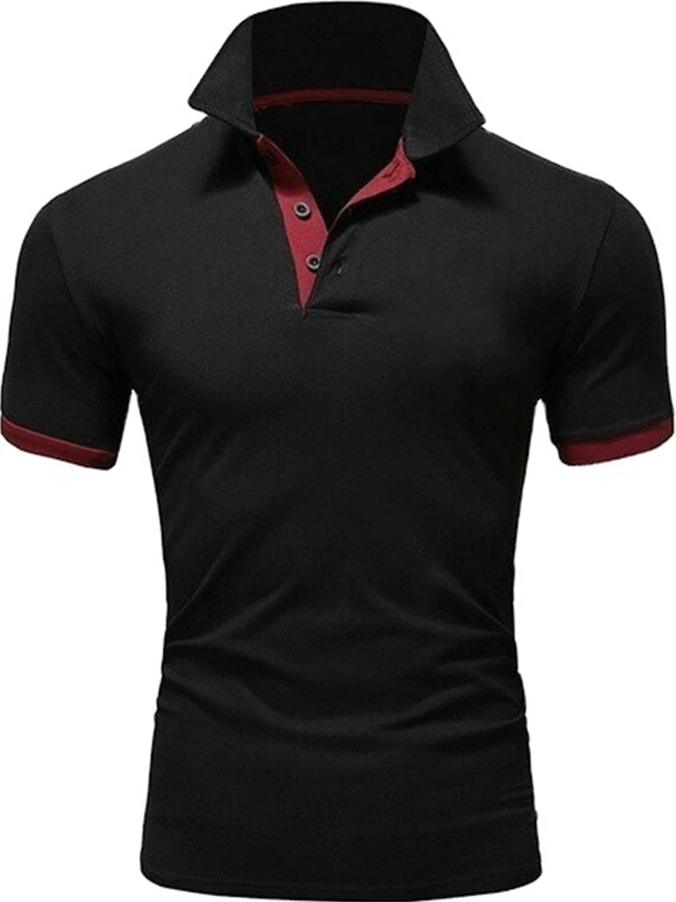 Men's Solid Color Short Sleeve T-Shirt Collar Polo Comfortable Breathable Fashion Basic Fit for Spring/Summer