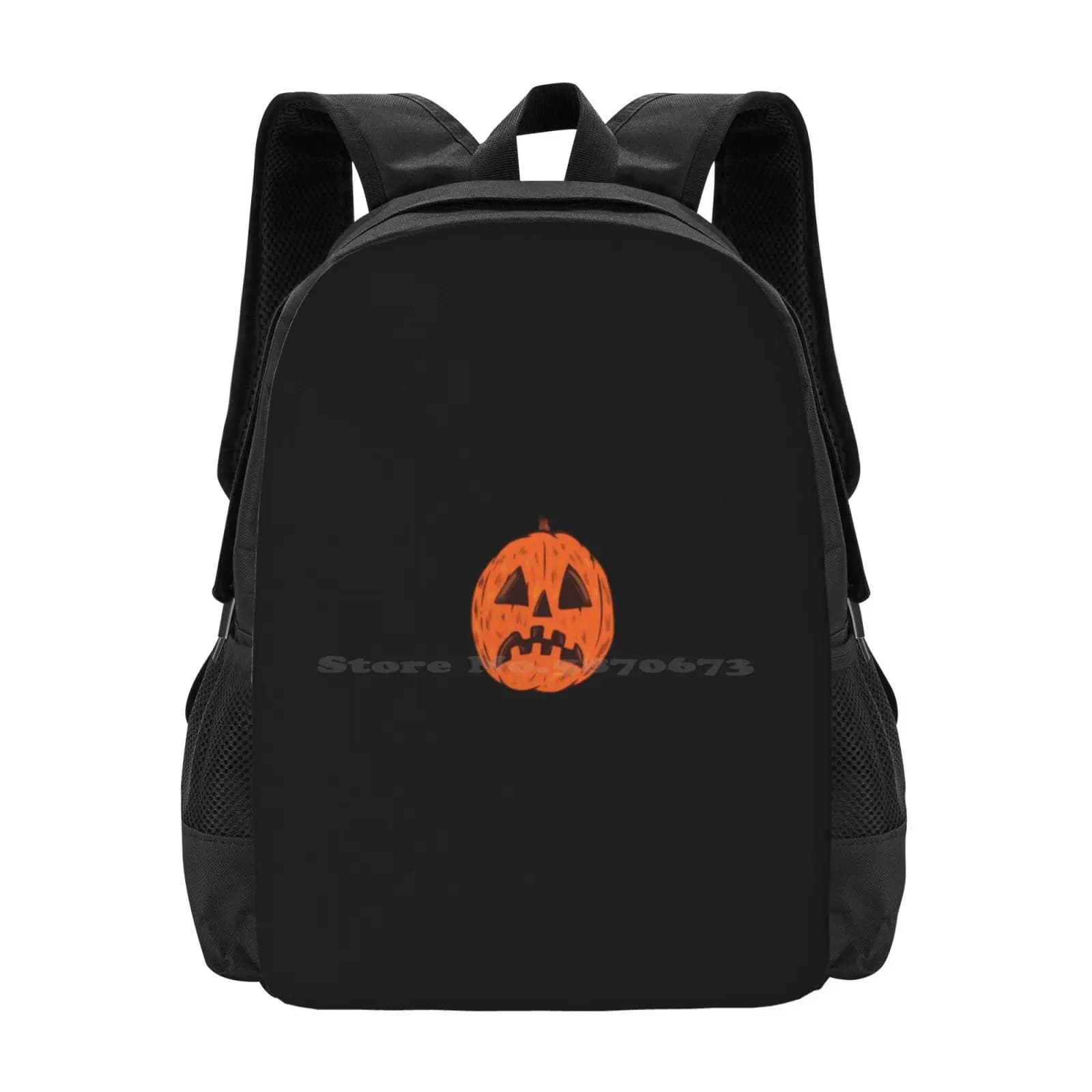 Scared Pumpkin Backpacks For School Teenagers Girls Travel Bags Halloween Scared Spooky Knife Funny Cute Horror Gothic Skull