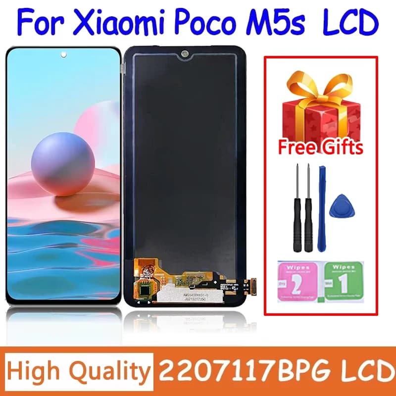 6.43'' AMOLED For Xiaomi Poco M5s lcd touch panel screen digitizer Assembly replacement For POCOM5s 2207117BPG lcd with frame