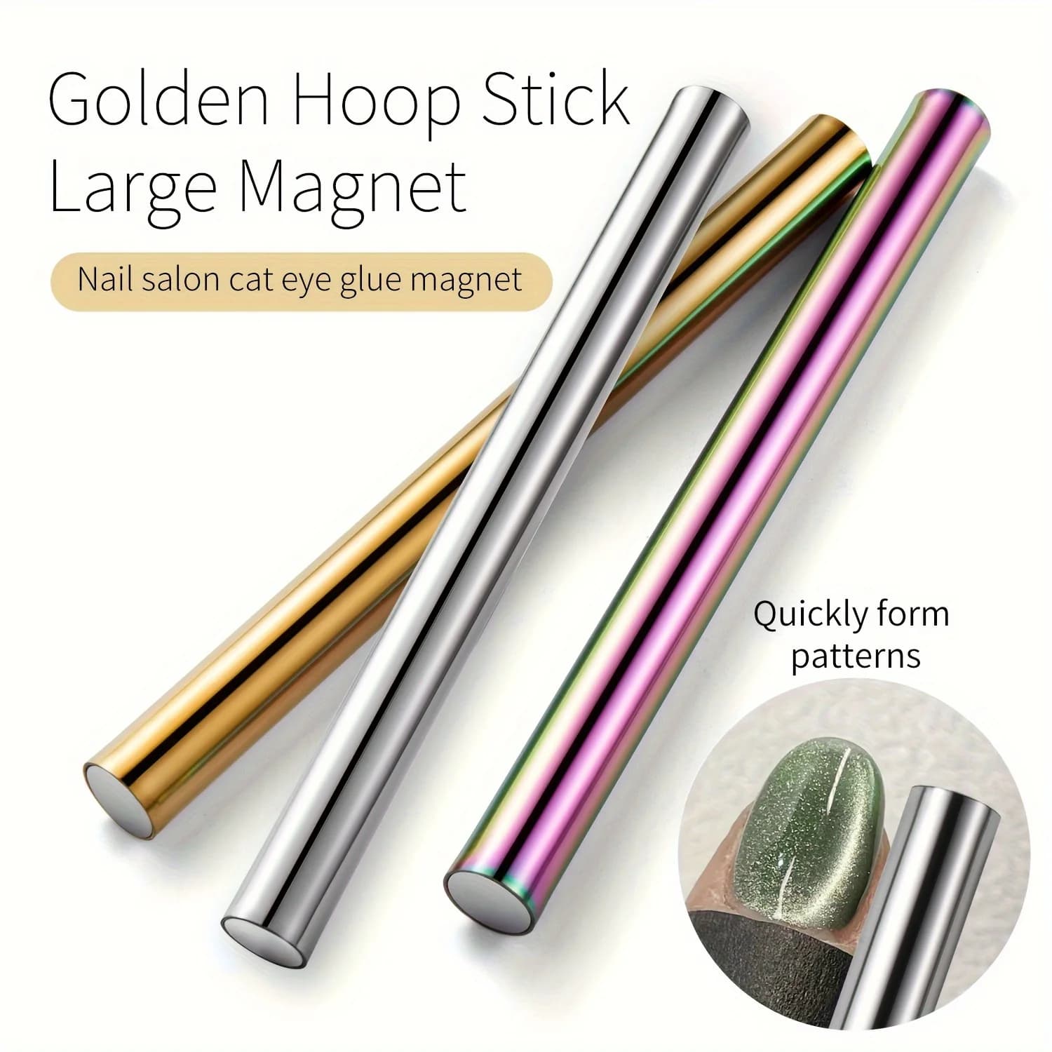 YIKOOLIN Super Long Double Head Nail Magnet Tool Pens Magnetic Cat Eye Gel Polish Nail Art Kit for DIY Salon Studio Or Home Use