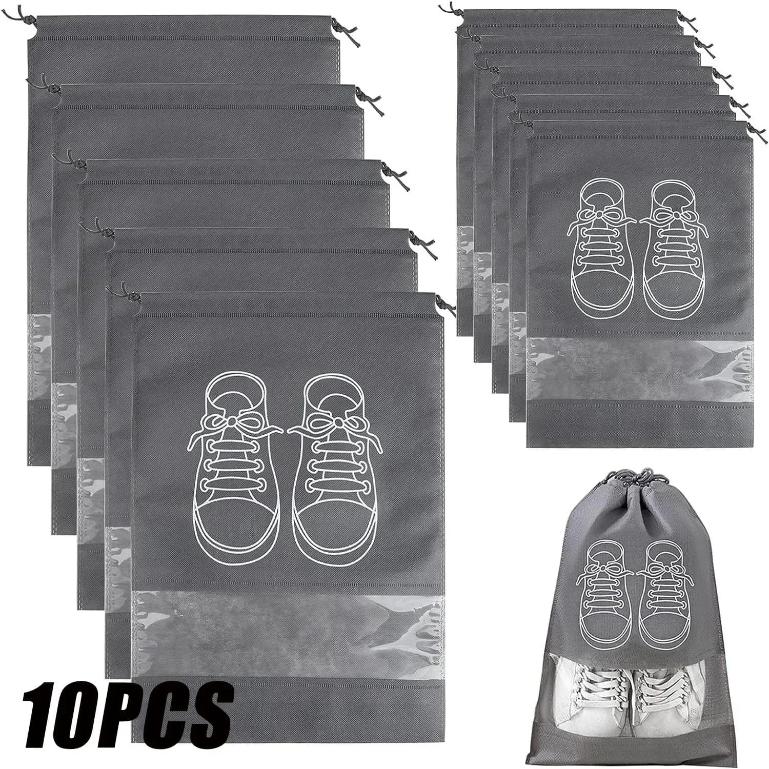 5/10PCS Shoes Storage Organizer Bags Non-Woven Shoe Dust Bags Portable Travel Shoe Bag Shoes Storage Packing Pouch Organizers