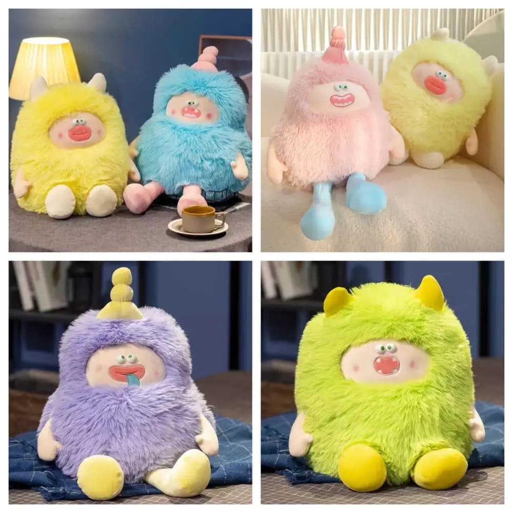 Large Cute Little Creature Snuggle Pillow 45 cm Colorful Stuffed Toy Cartoon Elf Sofa Accessories Plush Doll for Kids Sleeping