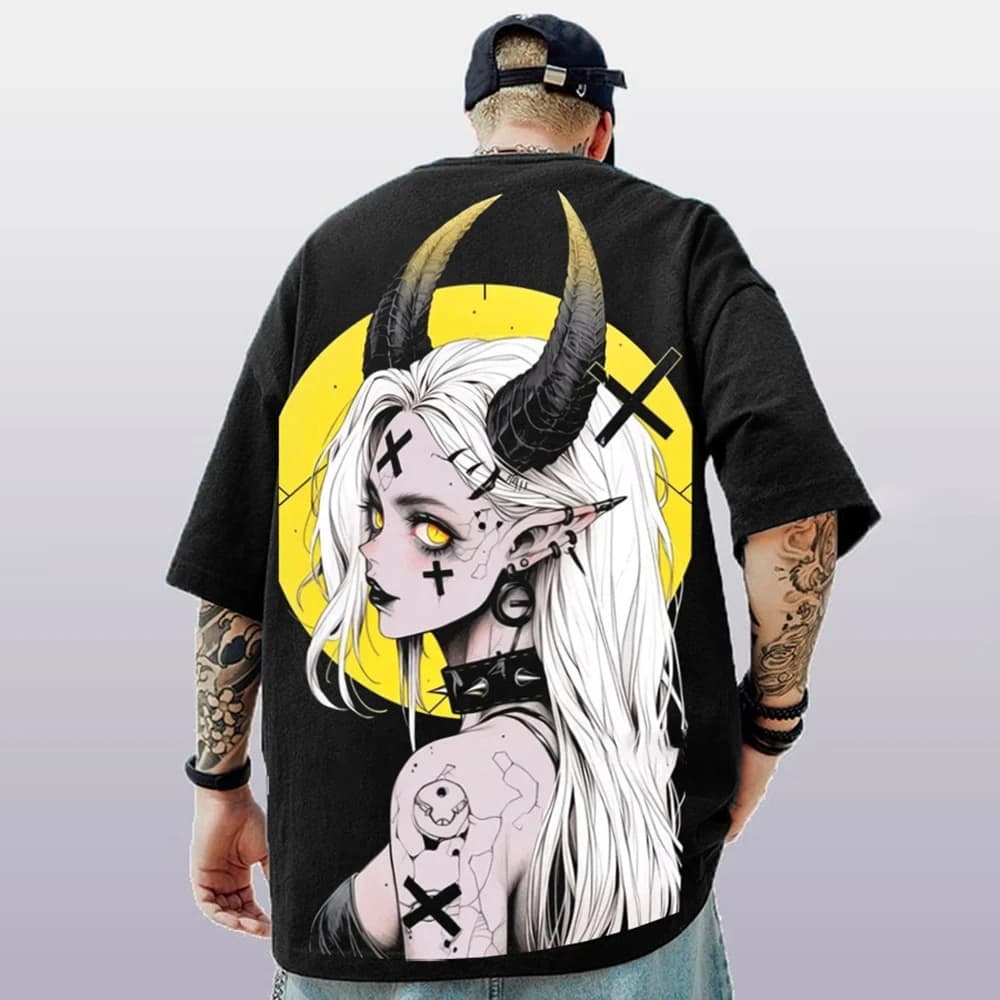 Summer Trendy Men's T-Shirt 3d Anime Cartoon Print Short Sleeve T-Shirt For Men Casual Tee Loose Tops Oversized Male Clothing