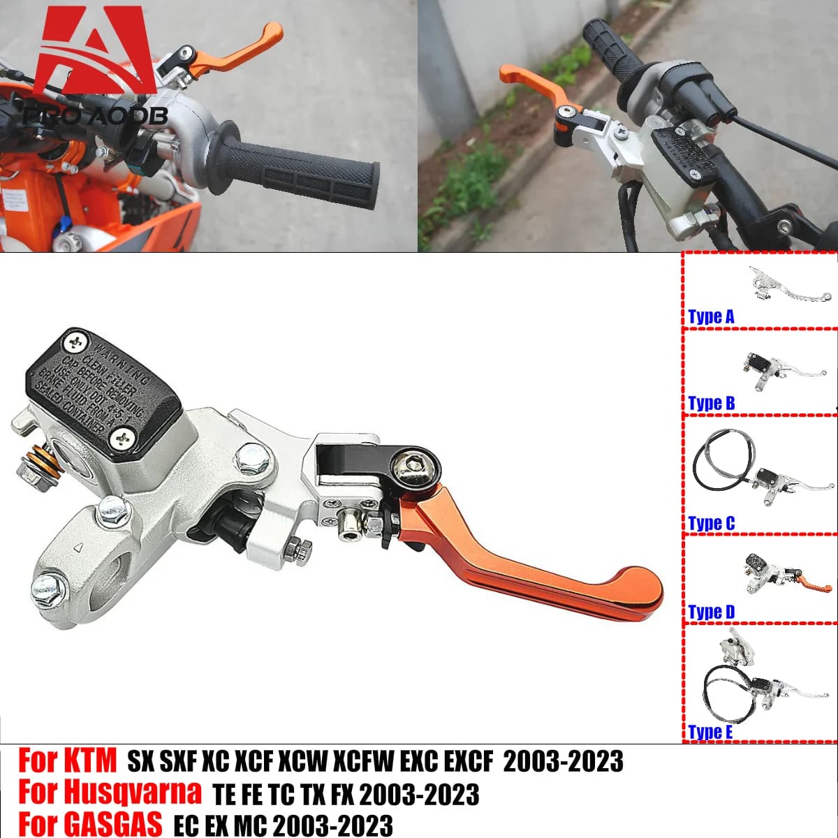 For KTM EXC EXCF XC XCF SX SXF XCW TPI Six Days 2003-2023 7/8" 22mm Durable Motorcycle Brake Master Cylinder Lever Suite