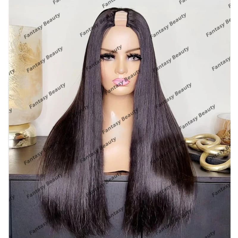 Wholesale Cheap Brazilian 100% Virgin Human Hair Silky Straight 1x4 Middle U Part Wigs Adjustable Easy Daily Wear U Part Wig