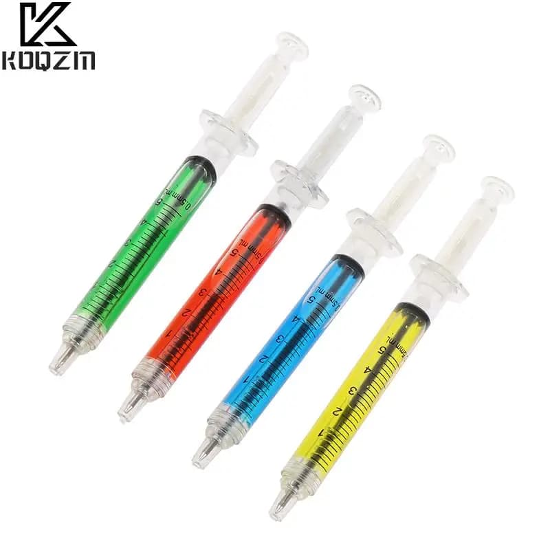 1pcs Injection Type Ball Point Pen Doctor Nurse Gift Liquid Pen Color Red Blue Transmission Syringe Pens