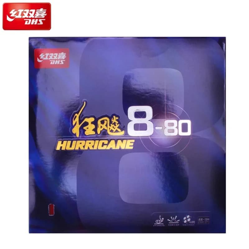 DHS Hurricane 8-80 Table Tennis Rubber Pimples-in 2.1mm Sponge 37° 38° Medium softness Ping Pong Rubber Sheets for Professional
