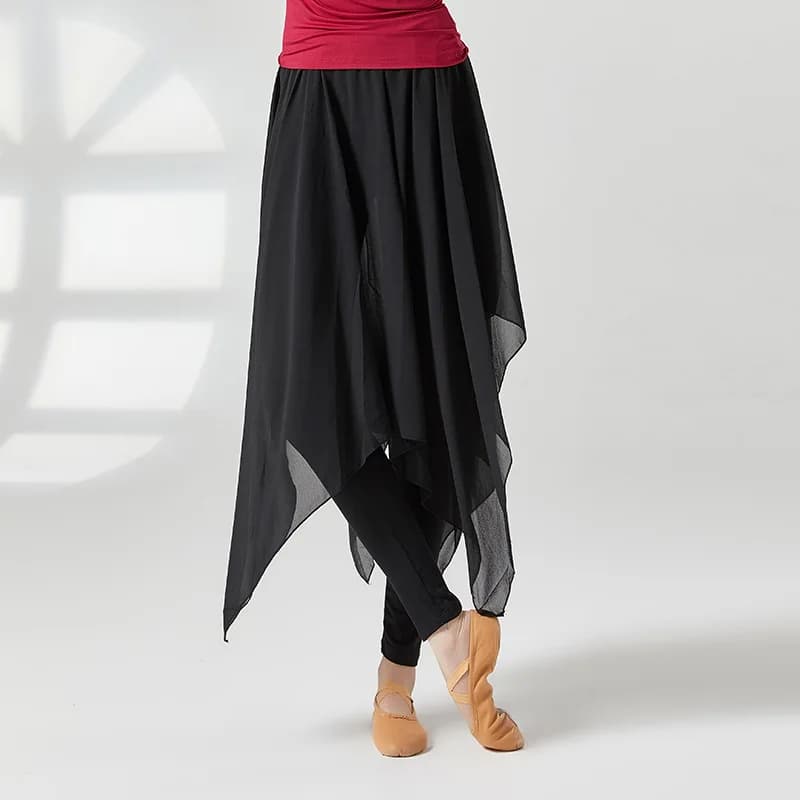 New Latin Dance Pants Skirt Modern Dance Pants Chiffon Training Clothes Adult Women  Ballet Dance Skirt Classical Swing Skirt