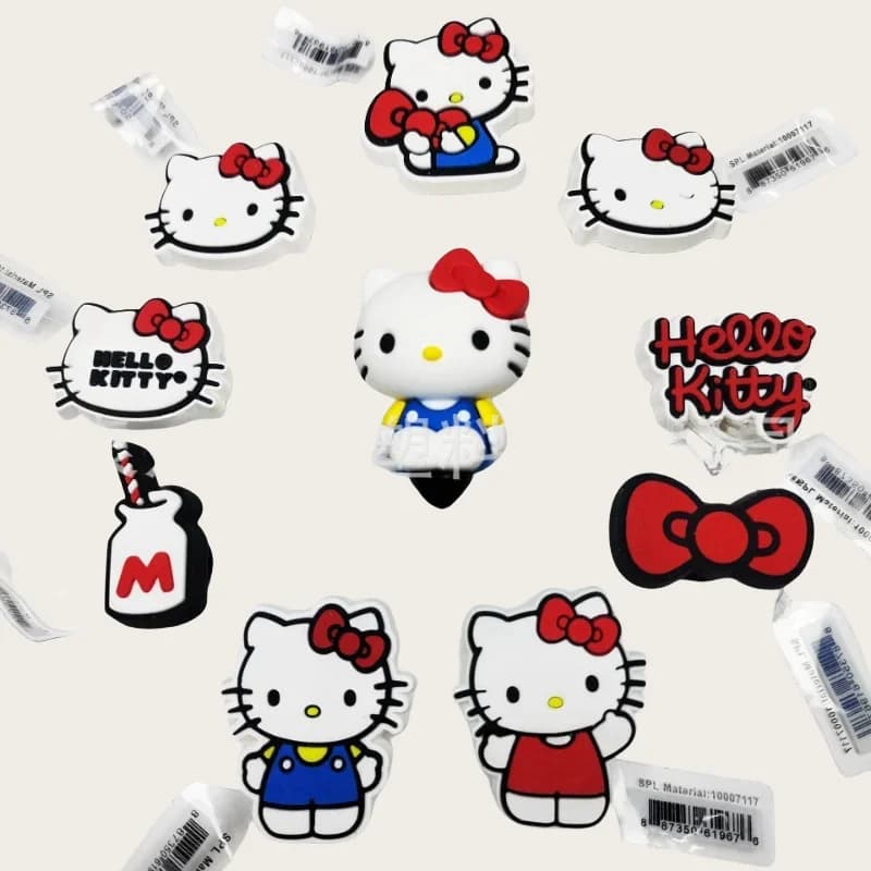 New Sanrio Hello Kitty 3D Shoe Shoe Set for Customizable Footwear Decor, Phone Case Decorations  Cute Cartoon PVC Xmas Gifts