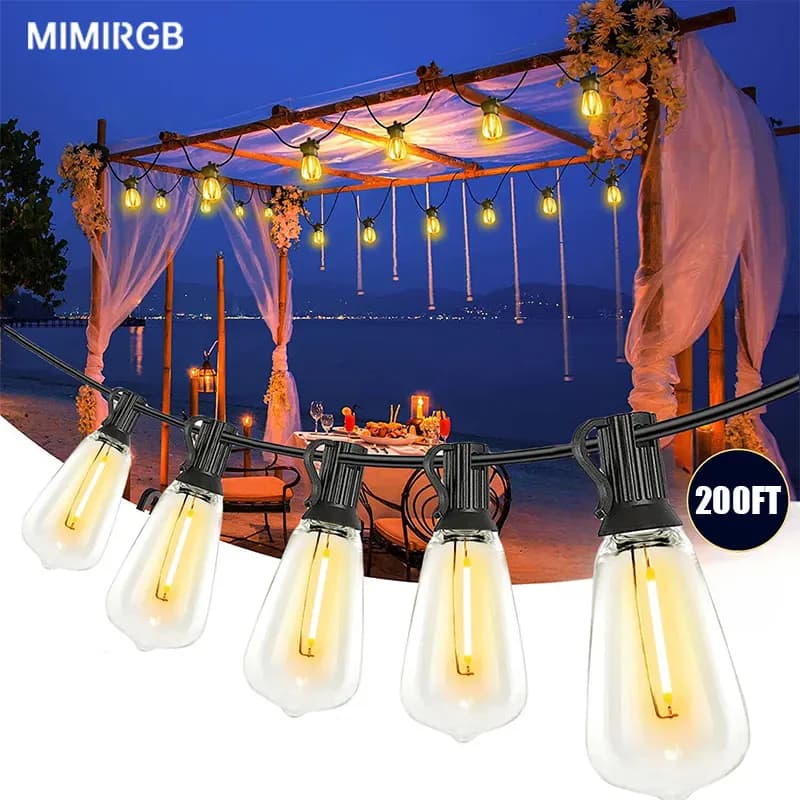 Outdoor String Light ST38 LED String Light Shatterproof Patio Light String Connectable Wedding Light Decoration For Garden Backy