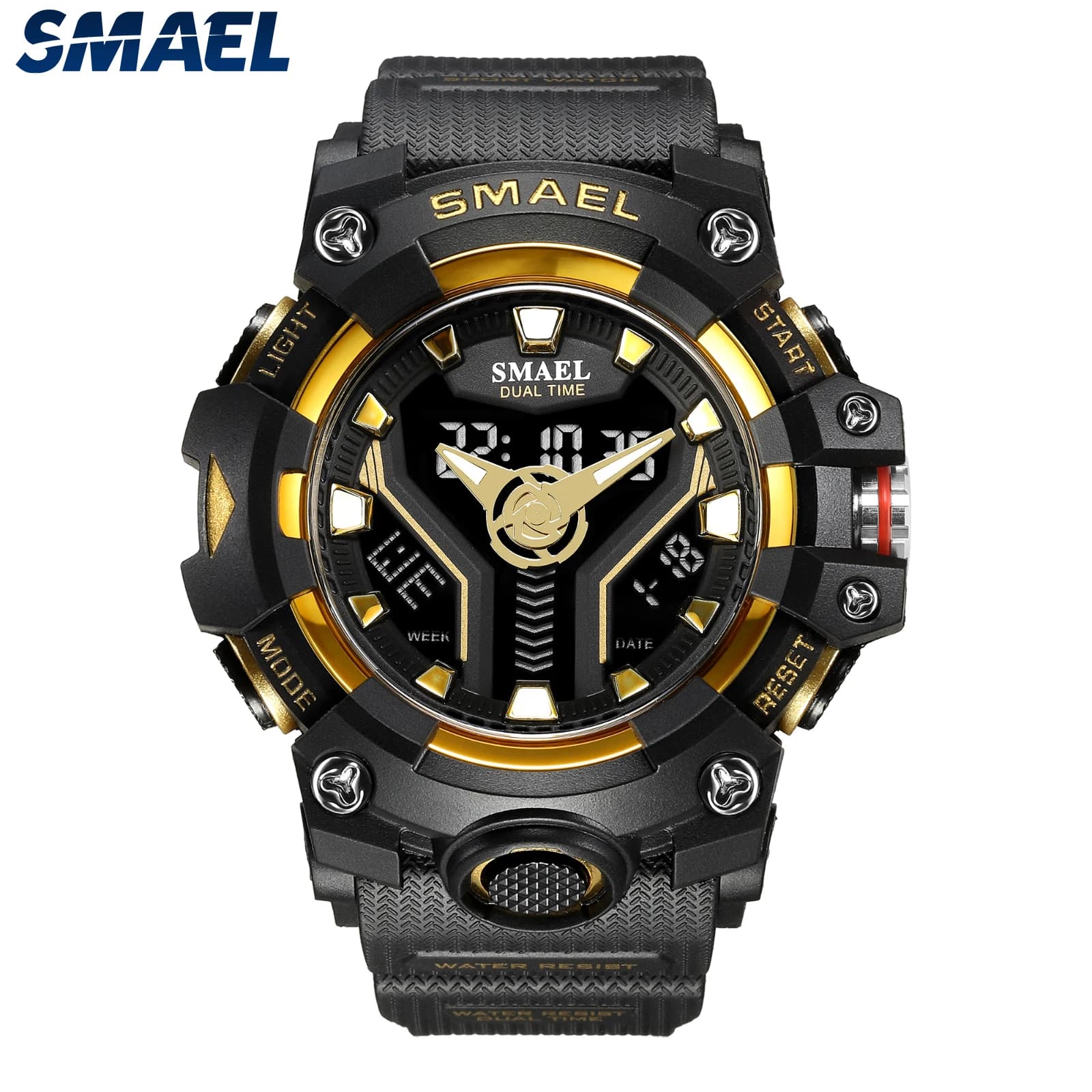 SMAEL Sport Watch for Man Dual Time Watch for Men Shock Resistant Led Light Watch Military 8075 quality Mens Sports Watches
