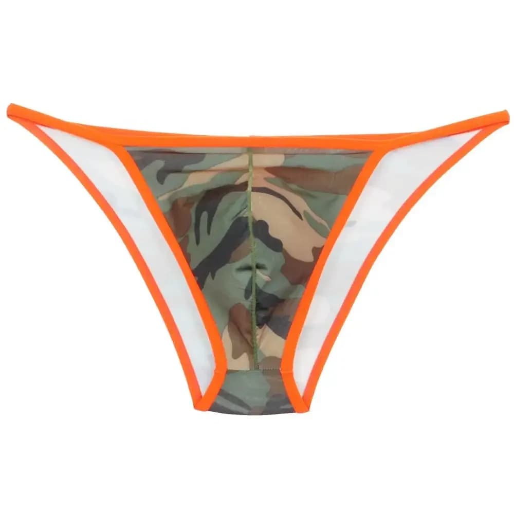 3Pcs/Lot New Men's Camouflage Bikini Briefs Underwear Pouch Rope Side Open  Brief