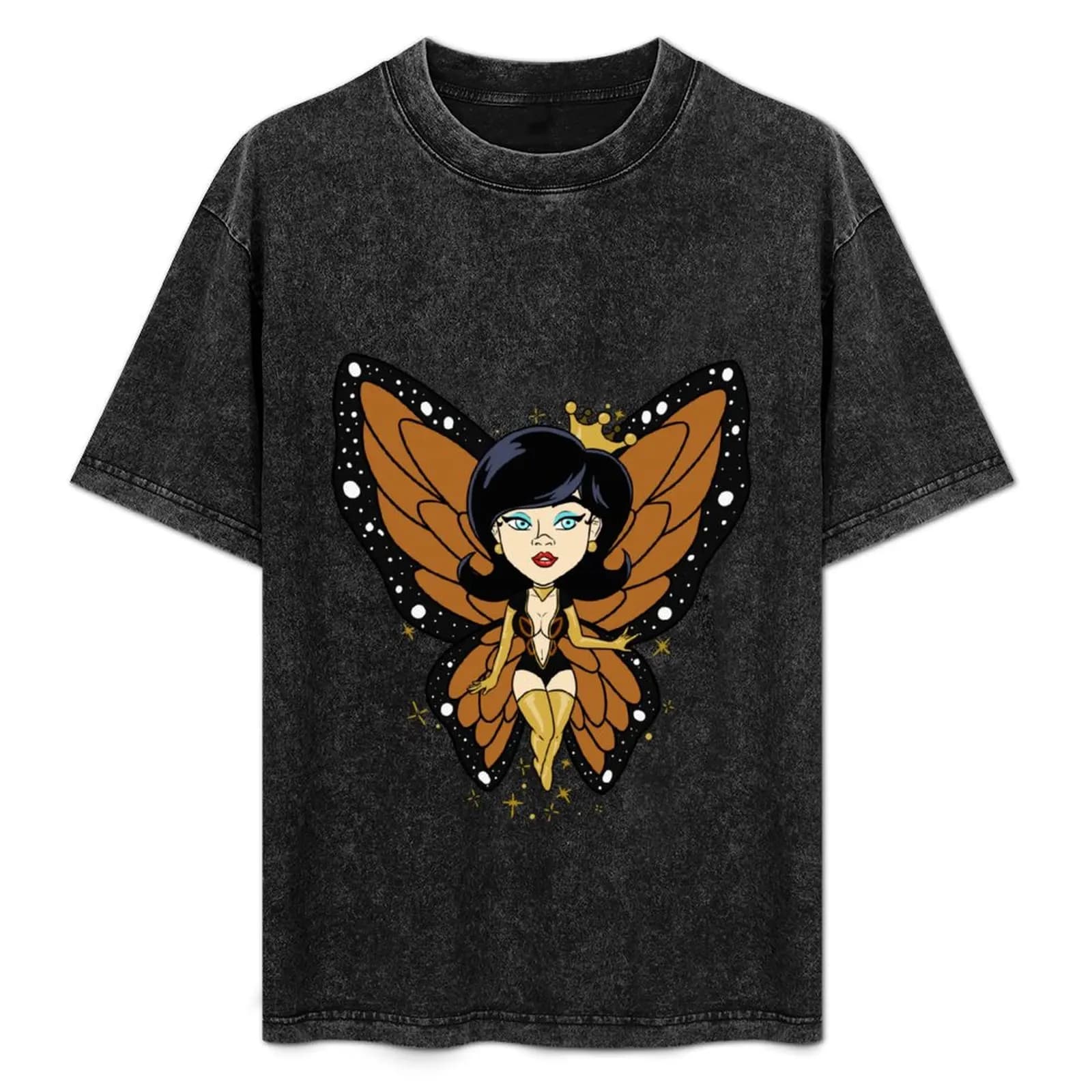 The Monarch Queen T-Shirt baggy shirts blue archive summer clothes Men's clothing