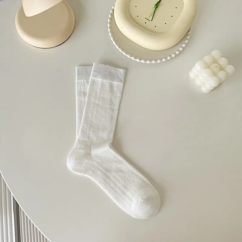 Socks Woman Middle Tube Solid Color Casual Summer Thin Mesh Breathable Socks for Women
