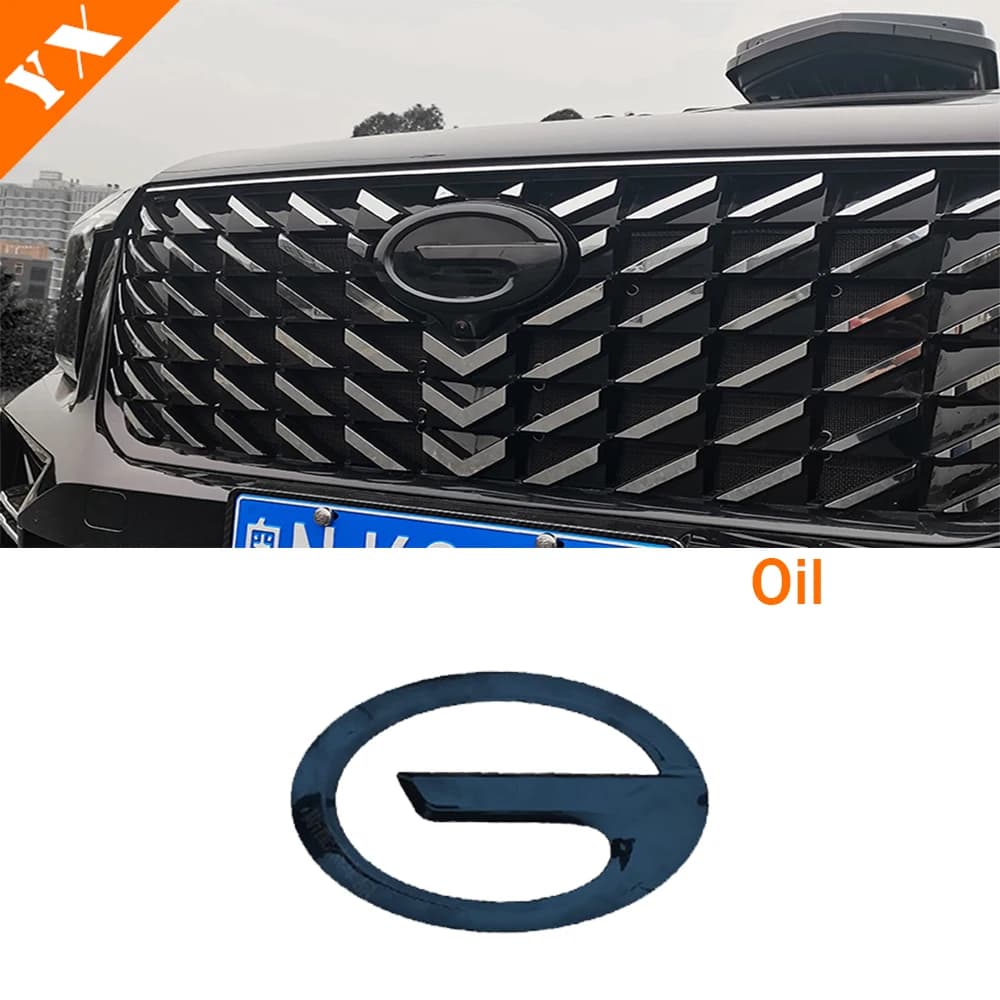 For Trumpchi GAC GS8 2023-2024 Accessories Black Car Label Sticker Car Front Logo Frame Head Bumper Decor Sticker Cover